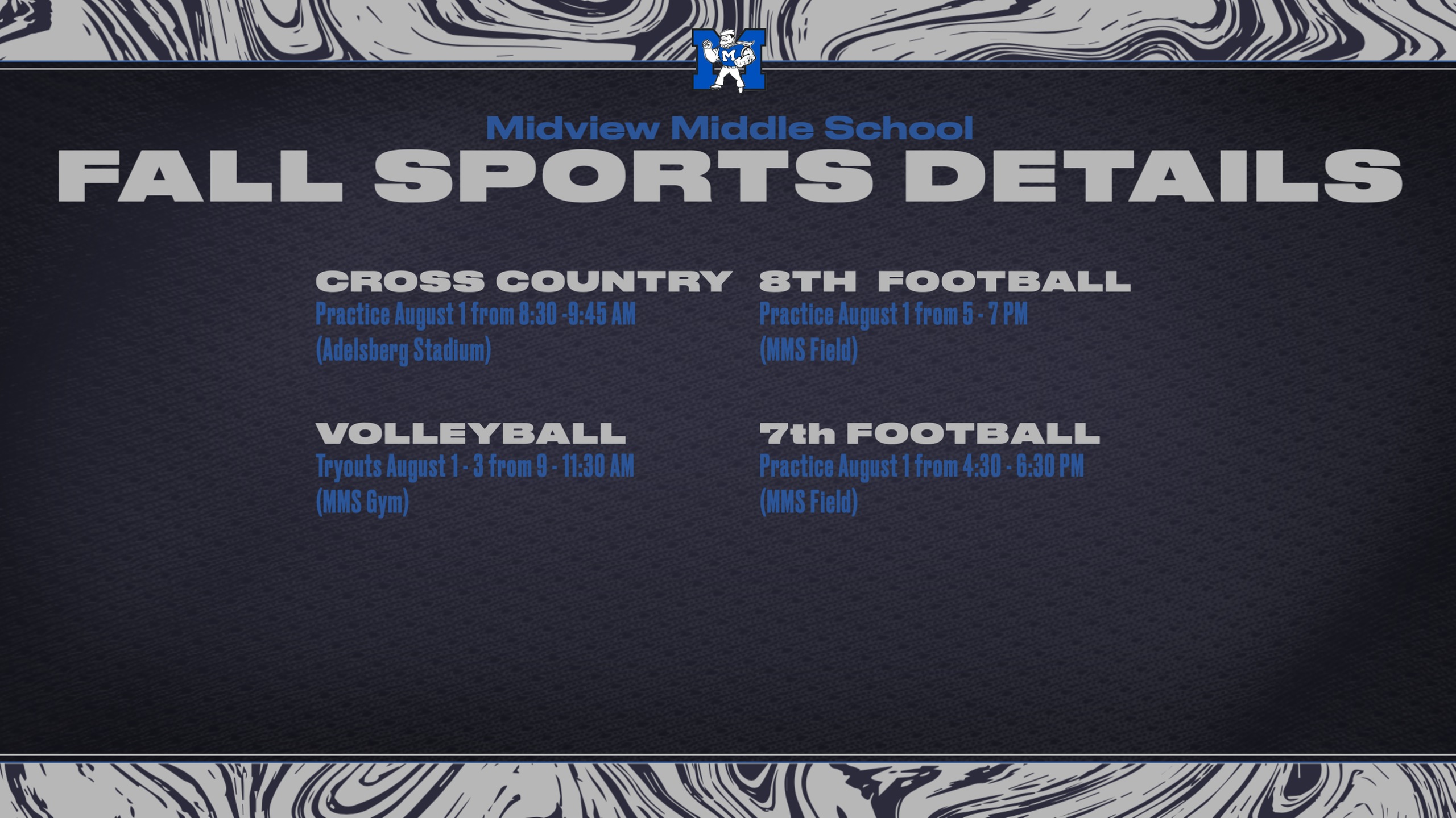 MS Fall Sports Begin