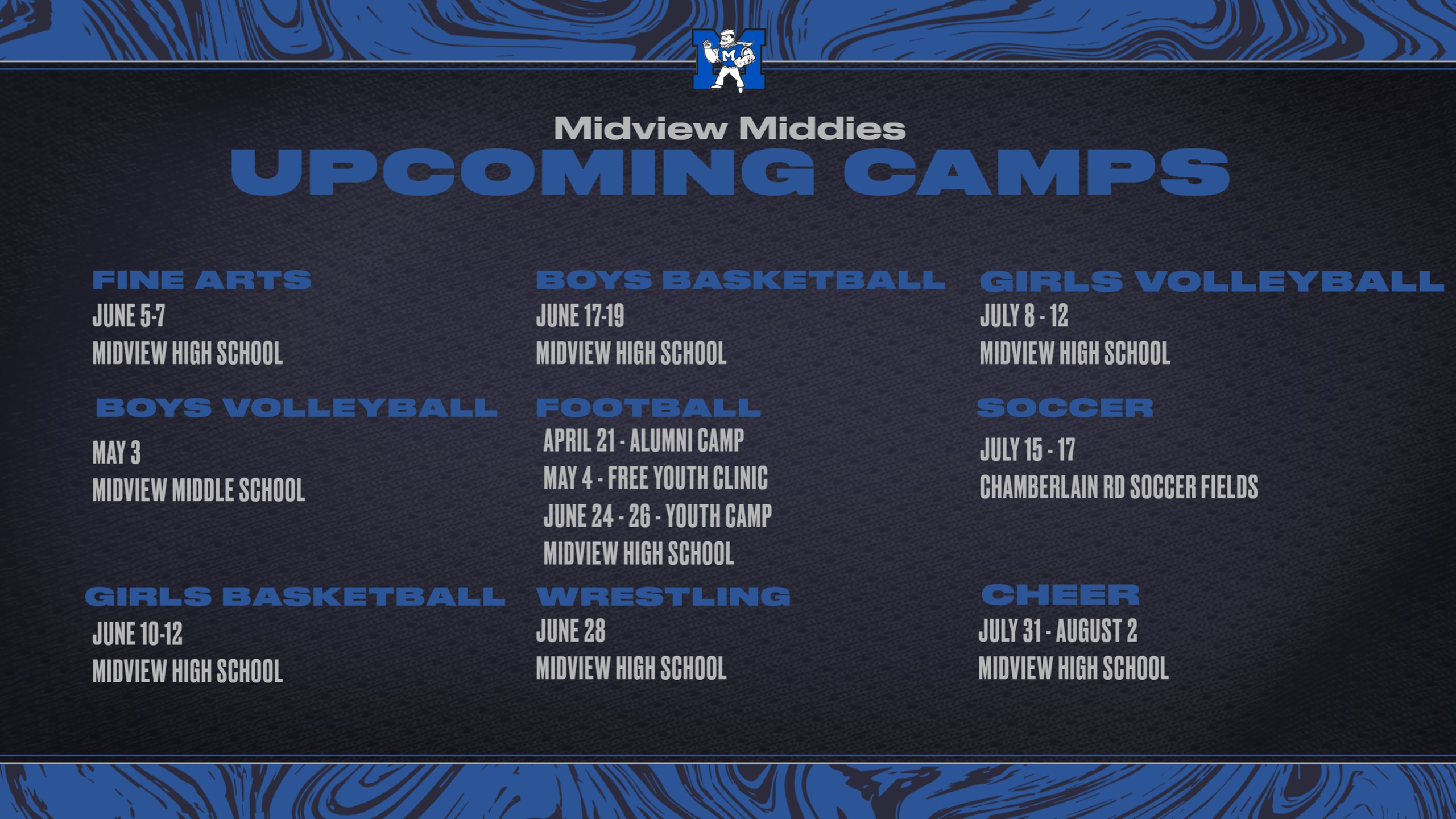 Upcoming Youth Camps