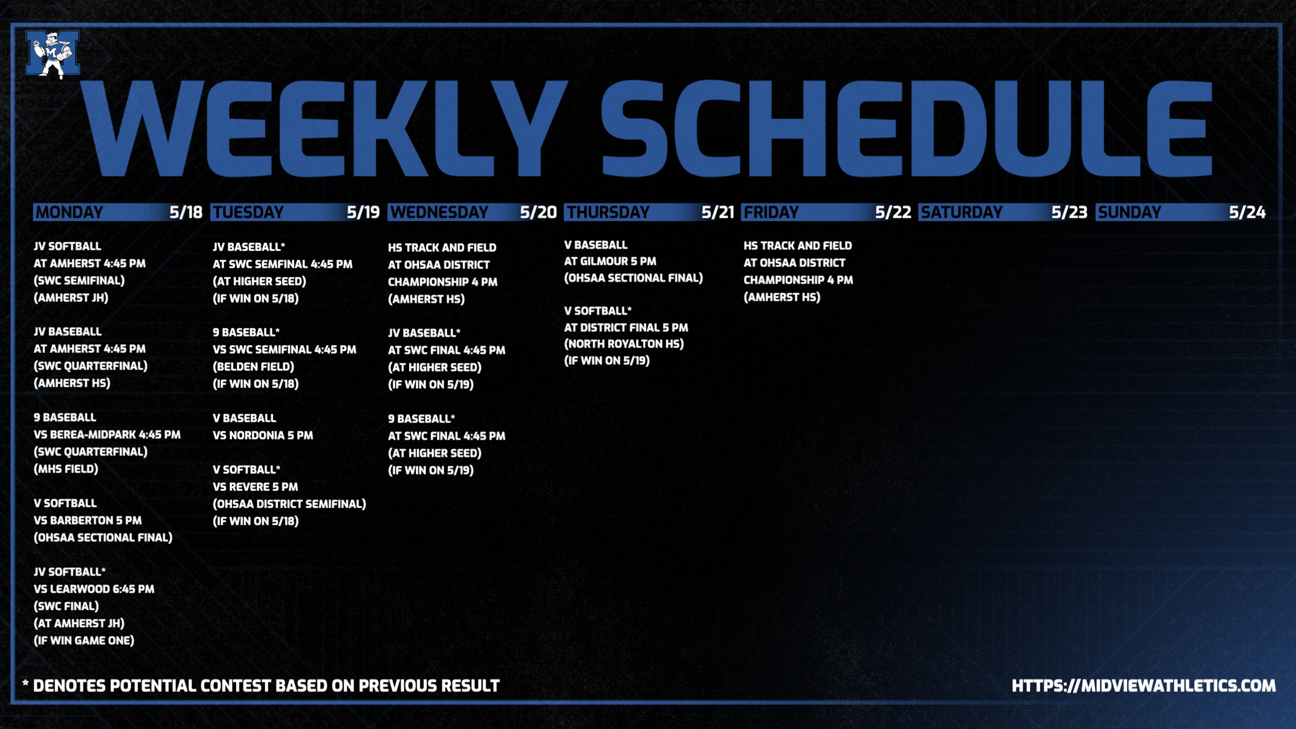 This Week in Athletics - May 18 - 24