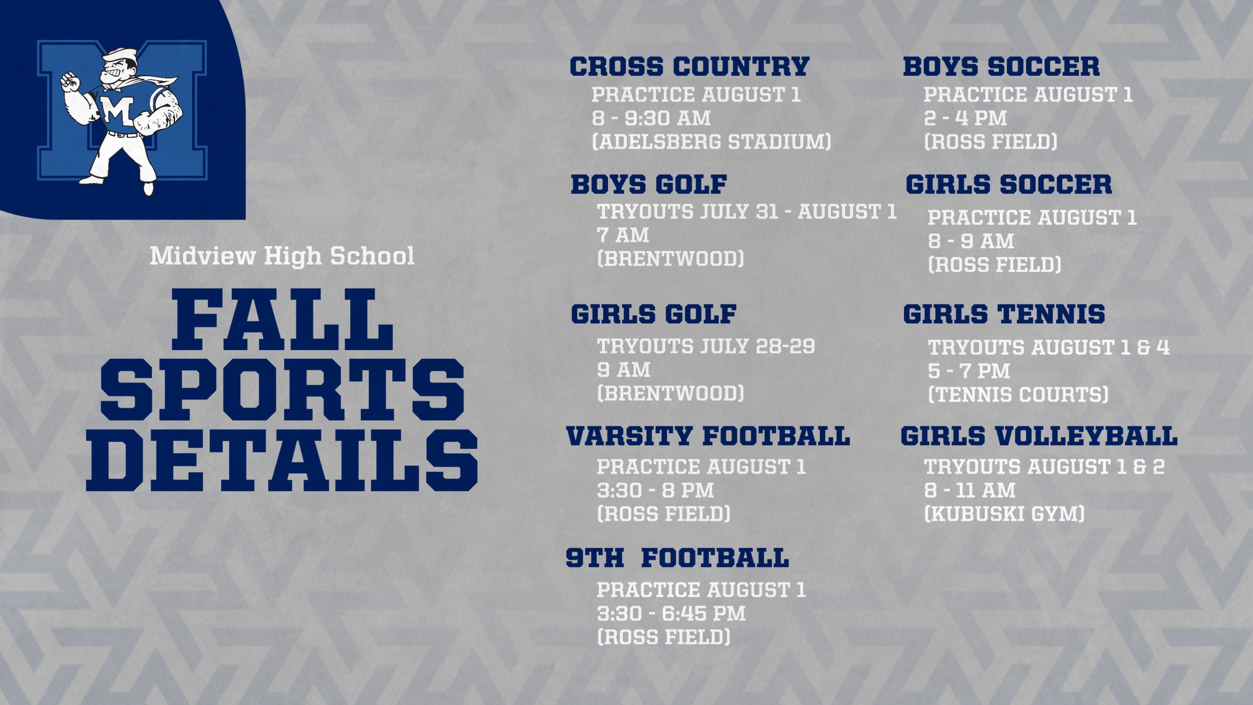 MHS Fall Sports Tryout and Practice Information