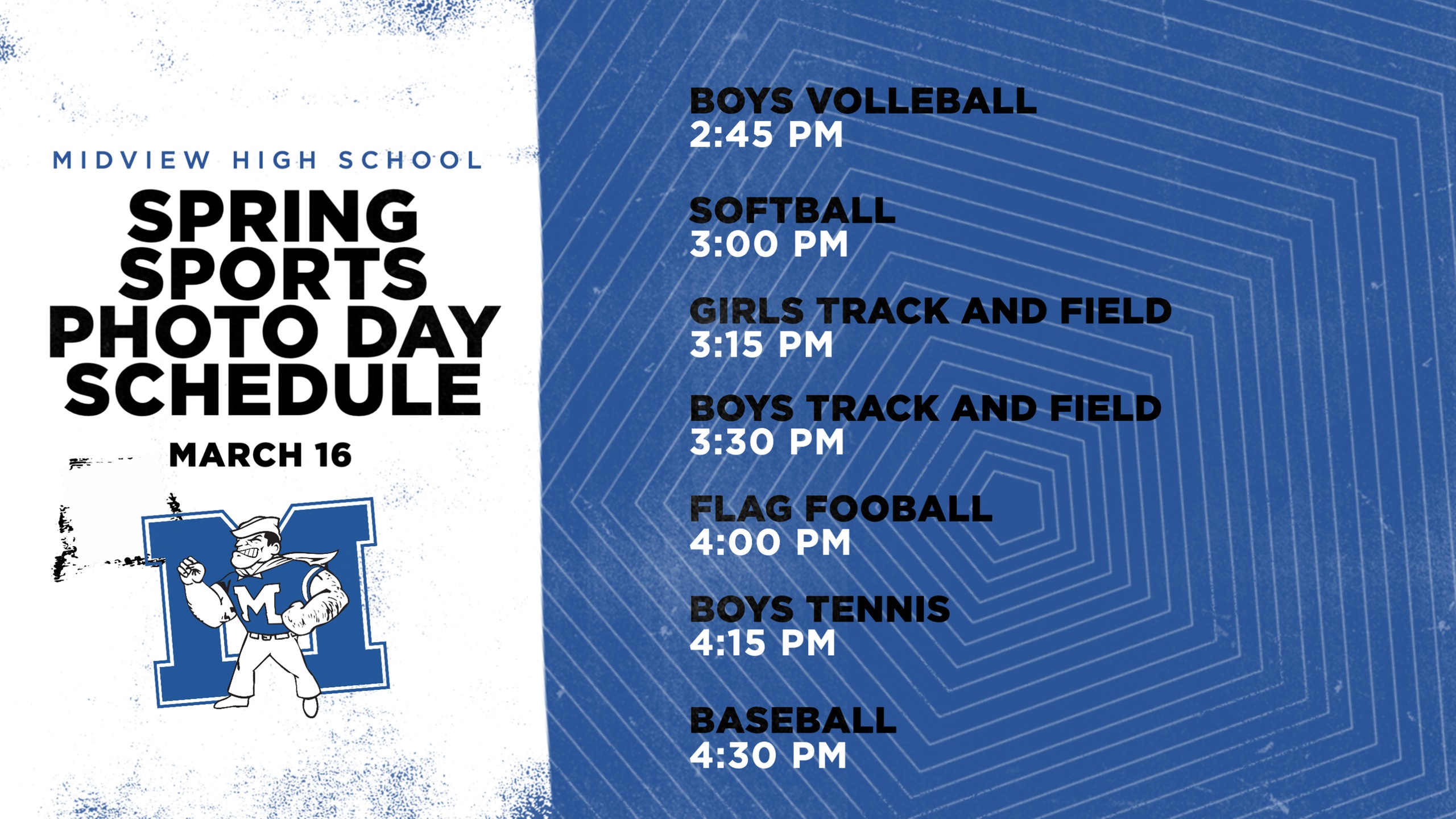 MHS Spring Sports Photos Scheduled for March 16