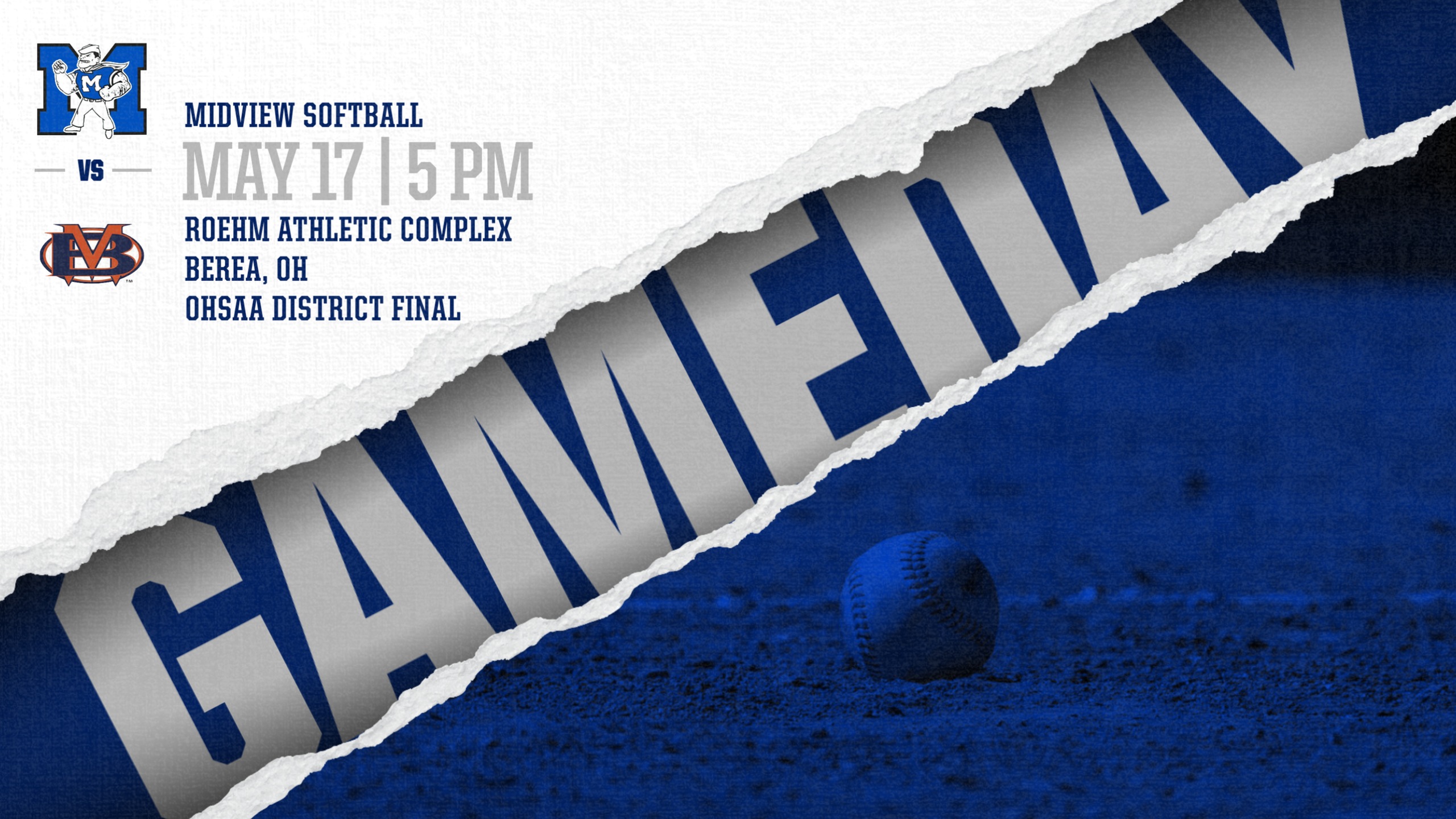 Midview Softball will face host Berea-Midpark for District Championship Wednesday at 5 PM