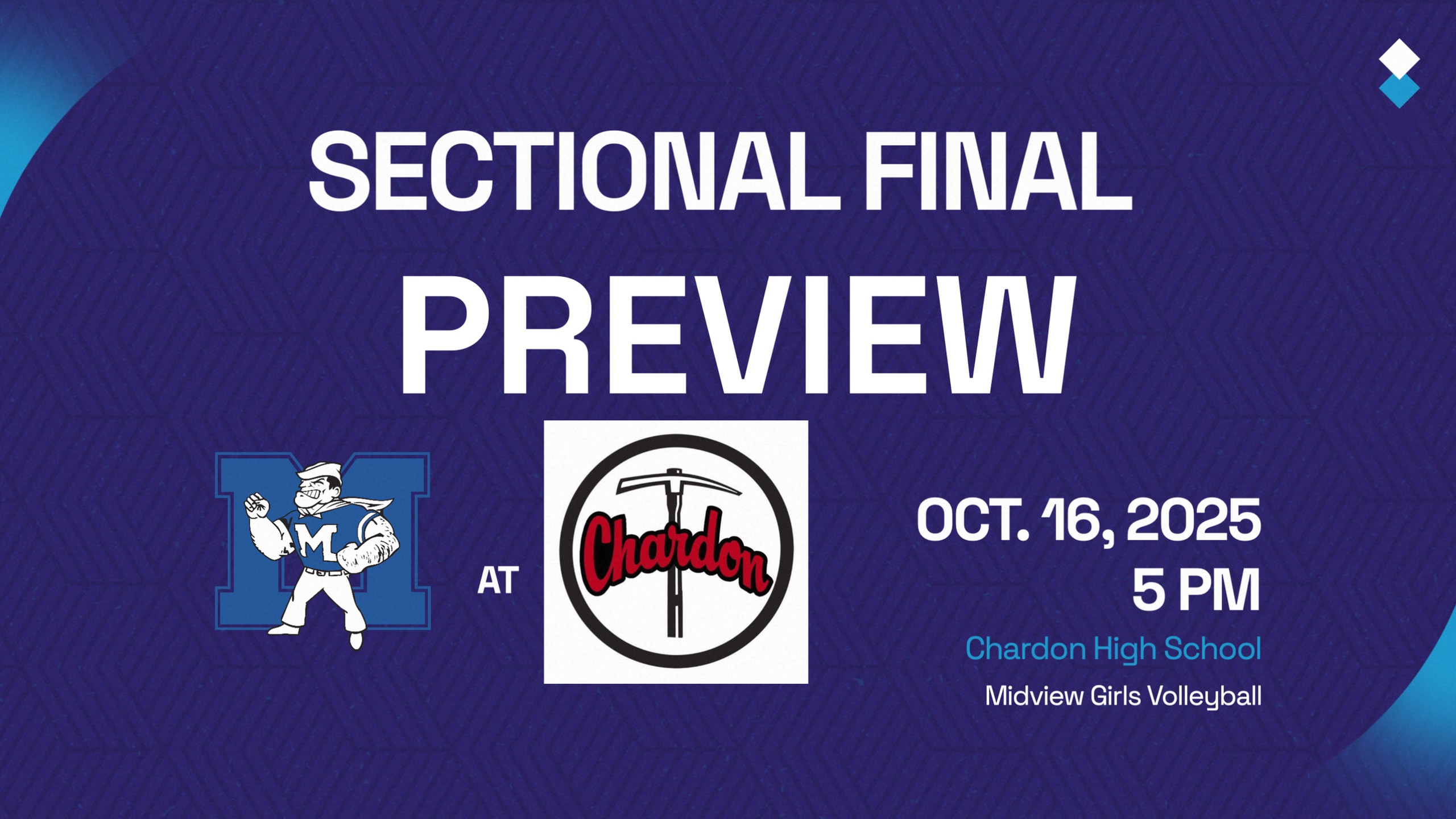 Midview Volleyball to open OHSAA Tournament play at Chardon on October 16